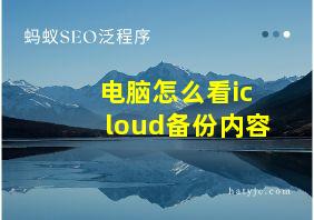 电脑怎么看icloud备份内容