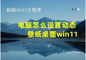 电脑怎么设置动态壁纸桌面win11