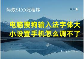 电脑搜狗输入法字体大小设置手机怎么调不了