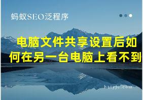 电脑文件共享设置后如何在另一台电脑上看不到