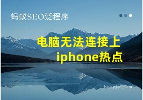 电脑无法连接上iphone热点