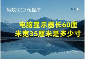 电脑显示器长60厘米宽35厘米是多少寸