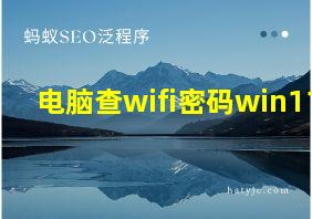 电脑查wifi密码win11