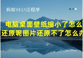 电脑桌面壁纸缩小了怎么还原呢图片还原不了怎么办