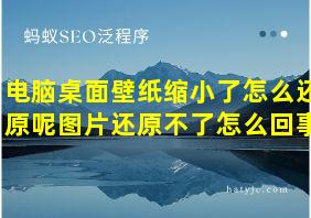 电脑桌面壁纸缩小了怎么还原呢图片还原不了怎么回事