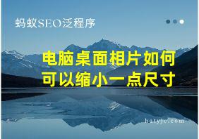 电脑桌面相片如何可以缩小一点尺寸