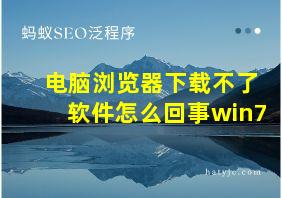 电脑浏览器下载不了软件怎么回事win7