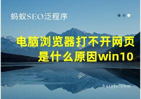 电脑浏览器打不开网页是什么原因win10