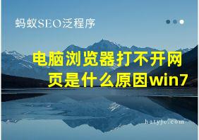 电脑浏览器打不开网页是什么原因win7