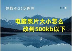 电脑照片大小怎么改到500kb以下