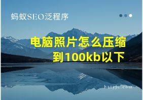 电脑照片怎么压缩到100kb以下