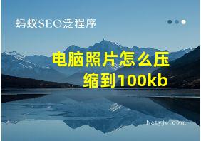 电脑照片怎么压缩到100kb