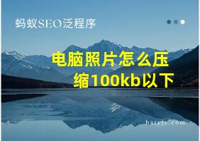 电脑照片怎么压缩100kb以下