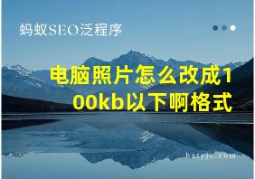 电脑照片怎么改成100kb以下啊格式