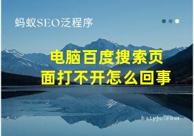 电脑百度搜索页面打不开怎么回事