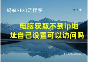 电脑获取不到ip地址自己设置可以访问吗