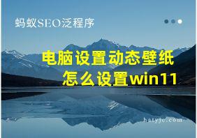 电脑设置动态壁纸怎么设置win11