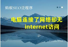 电脑连接了网络却无internet访问