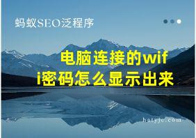 电脑连接的wifi密码怎么显示出来