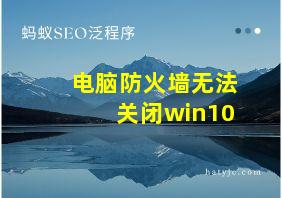 电脑防火墙无法关闭win10