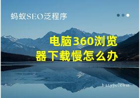 电脑360浏览器下载慢怎么办