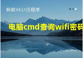 电脑cmd查询wifi密码