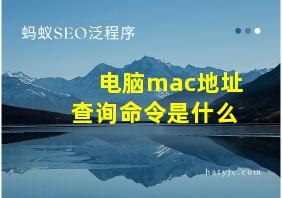 电脑mac地址查询命令是什么