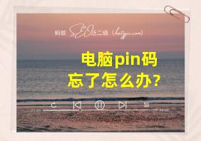 电脑pin码忘了怎么办?