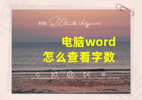 电脑word怎么查看字数