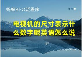 电视机的尺寸表示什么数字呢英语怎么说