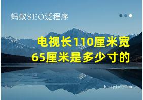 电视长110厘米宽65厘米是多少寸的