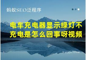 电车充电器显示绿灯不充电是怎么回事呀视频