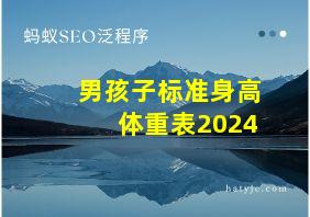 男孩子标准身高体重表2024