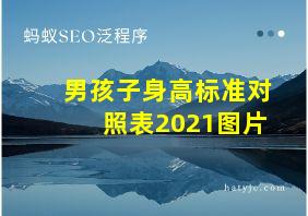 男孩子身高标准对照表2021图片