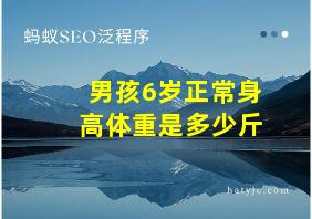 男孩6岁正常身高体重是多少斤