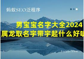 男宝宝名字大全2024属龙取名宇带宇起什么好听