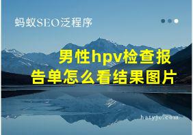 男性hpv检查报告单怎么看结果图片