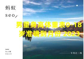 男童身高体重表0-18岁准确到月份 2023