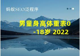 男童身高体重表0-18岁 2022