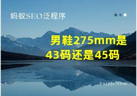 男鞋275mm是43码还是45码