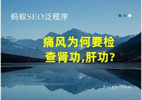 痛风为何要检查肾功,肝功?