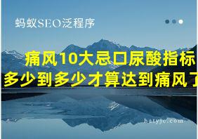 痛风10大忌口尿酸指标多少到多少才算达到痛风了