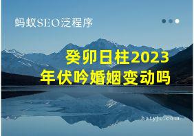 癸卯日柱2023年伏吟婚姻变动吗