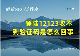 登陆12123收不到验证码是怎么回事