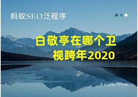 白敬亭在哪个卫视跨年2020