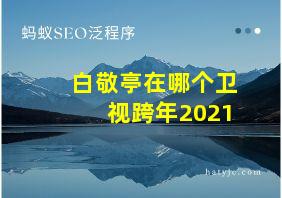 白敬亭在哪个卫视跨年2021