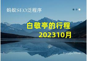 白敬亭的行程202310月