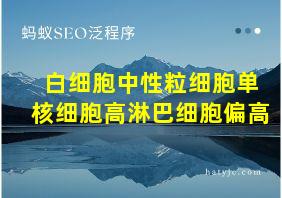 白细胞中性粒细胞单核细胞高淋巴细胞偏高