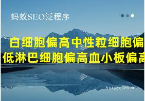 白细胞偏高中性粒细胞偏低淋巴细胞偏高血小板偏高