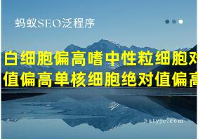 白细胞偏高嗜中性粒细胞对值偏高单核细胞绝对值偏高